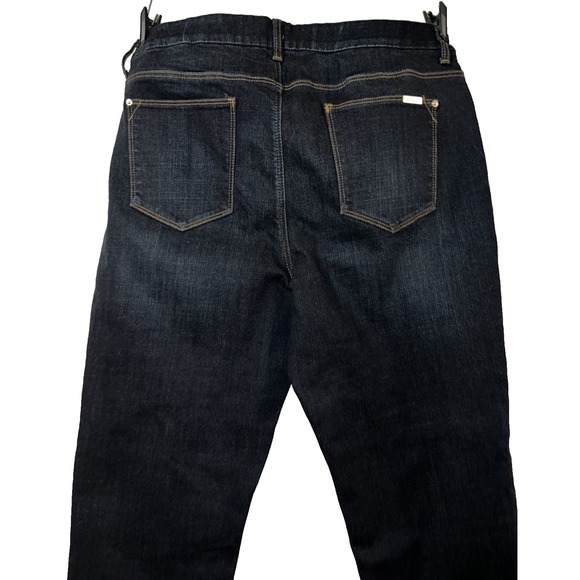 Chico's So Slimming Ankle Jeans Dark Wash Sz L (2) 12 Cuffed Hem Casual Comfort - Picture 5 of 10